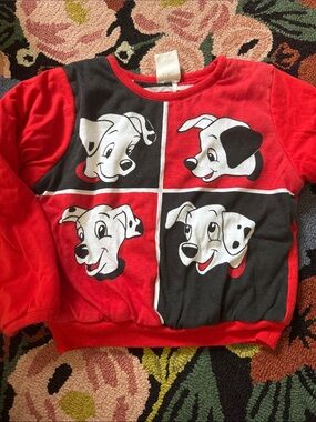 Vintage Disney Red and Black 101 Dalmatians Kids Sweatshirt